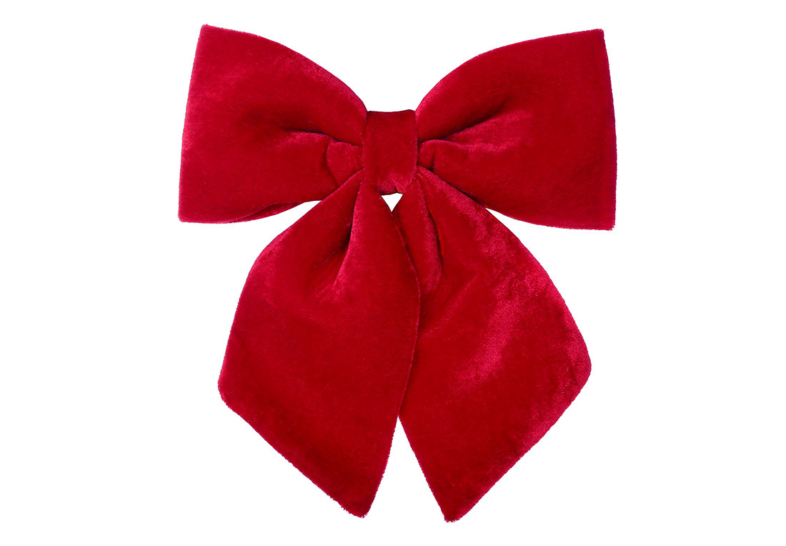 Бант новорічний червоний 16см, фото 1