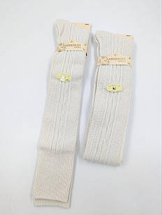 Гольфи жіночі Kardesler вище коліна, теплі зимові з вовни лами, однотонні в'язані. Розмір 36-40, 4 пар/уп. молочні