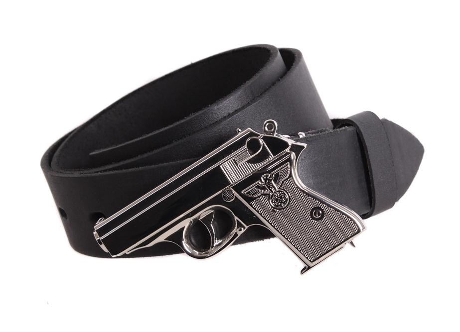 Чоловічий ремінь з натуральної шкіри під джинси blx90299 чорний, фото 1