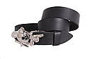 Чоловічий ремінь з натуральної шкіри під джинси blx90300 чорний, фото 2