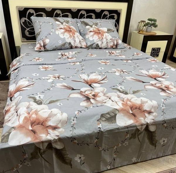Двоспальний комплект постільної білизни стандартний, принт: Магнолія