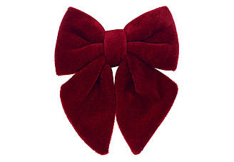 Бант новорічний оксамитовий бордовий 13 см