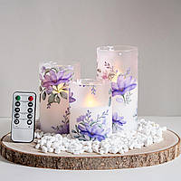 Безполум'яні мерехтливі скляні свічки з дистанційним керуванням і таймером