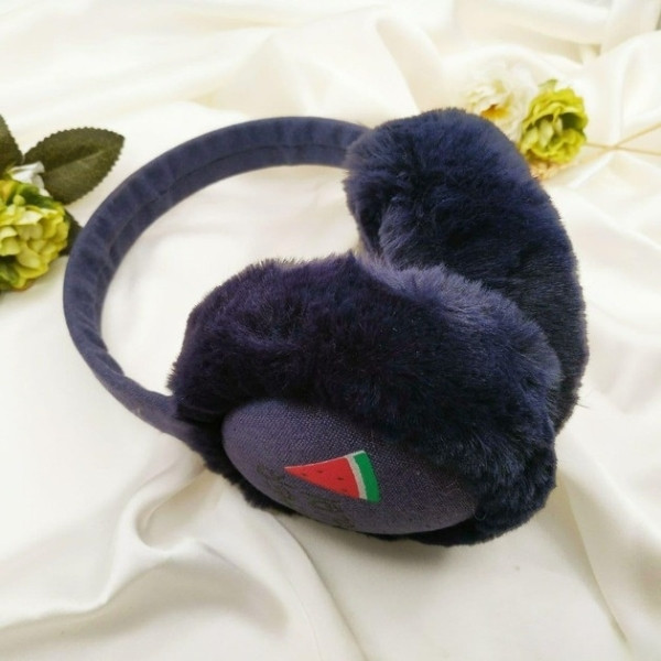 Теплі навушники зі штучного хутра Чорні кавуни, фото 1