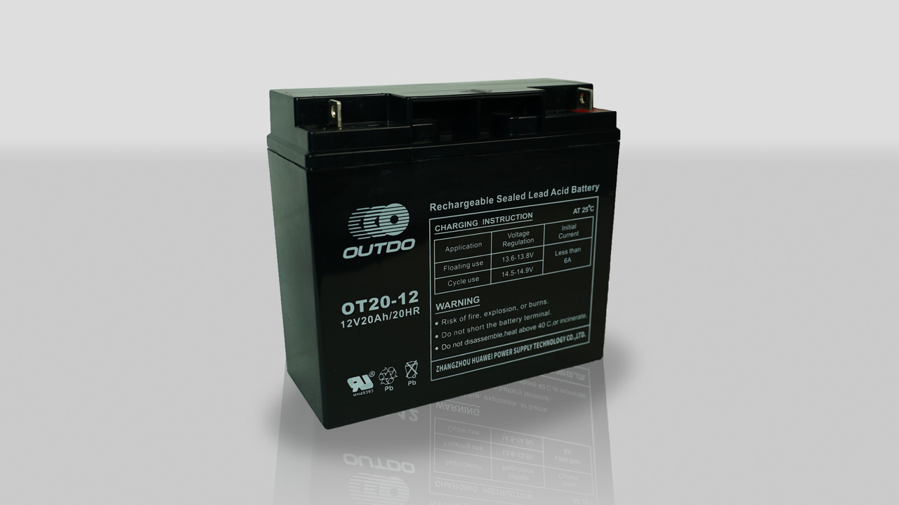 АКБ 12V-18AH пастовий чорний OUTDO 180*165*75