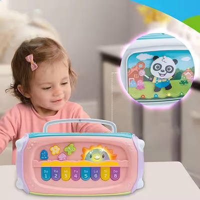 Маленький іграшковий Караоке центр Підсвічування піаніно мікрофон барабани Все необхідне для дитячої творчості