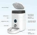 Годівниця для домашніх тварин Dogness F10 Wide View Cam, біла, кришка на 4 літри, фото 4