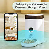 Годівниця для домашніх тварин Dogness F10 Wide View Cam, біла, кришка на 4 літри, фото 5