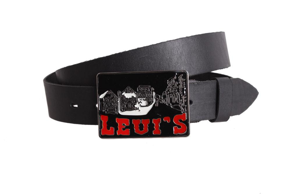 Чоловічий ремінь з натуральної шкіри під джинси blx90306 чорний, фото 1