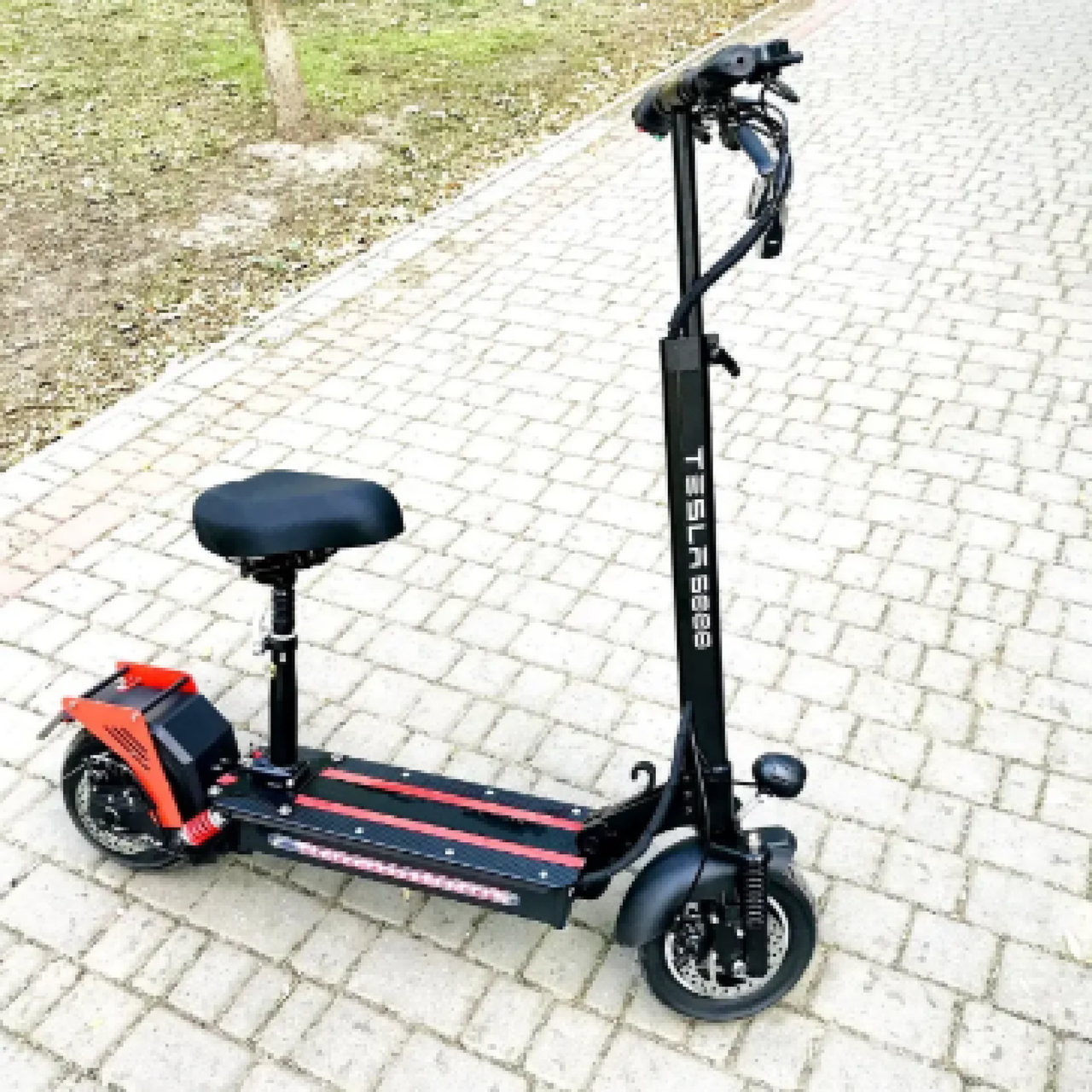 Електросамокат Tesla 16000 EL-16AH 48V на 850W з круглим спідометром та сидінням