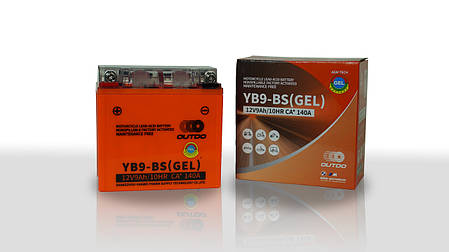 Акумулятор 12V9Ah YB9-BS OUTDO (GEL) жовтогарячий 150x86x107, фото 3