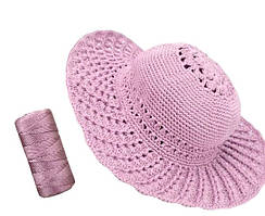 Пряжа нитка для в'язання капелюха, сумок, взуття Ice Silk Крижаний шовк №9 колір фіолетовий світлий товщина 1,5мм 100 гр