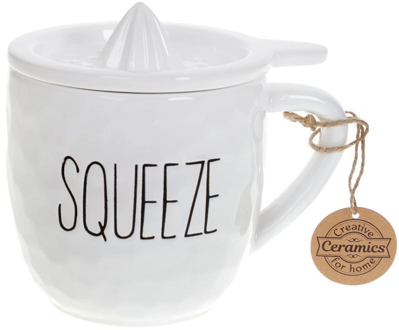 Кухоль керамічний SQUEEZE 500 мл із соковичавницею для цитрусовий, фото 1