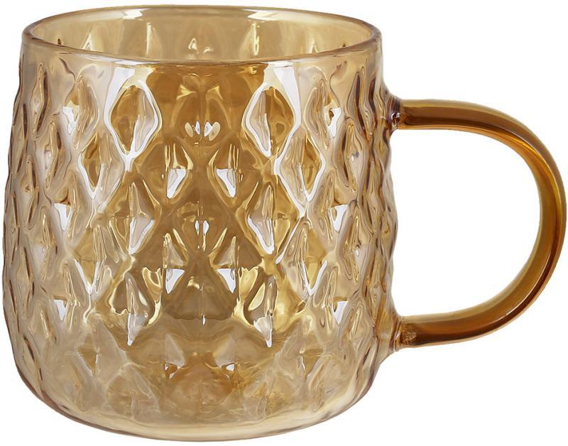 Кухоль чайний Amber 350 мл, скло кольору амбер, фото 1