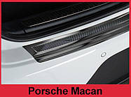 Захисна накладка на задній бампер  для Porsche Macan 2013+ /карбон+нерж.сталь/