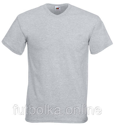 Чоловіча футболка сіра з V-подібним вирізом (сіро-ліловий) Fruit of the Loom, фото 1