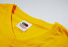 Чоловіча футболка жовта з V-подібним вирізом (сонячно-жовтий) Fruit of the Loom, фото 4