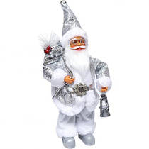 Новорічна фігурка діда морозу "Санта з мішком подарунків" 30см CX-3 MZOPT, фото 4