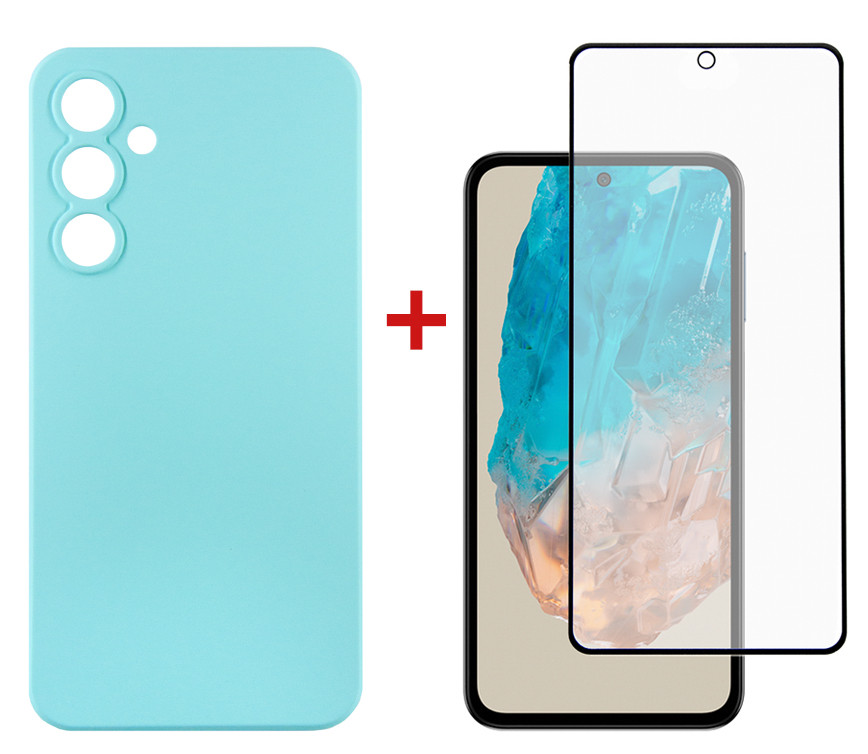 Чохол-накладка Dengos для Samsung Galaxy M35 5G SM-M356 Light Blue (DG-KM-107) + захисне скло, фото 1