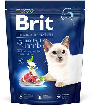 Brit Premium by Nature Cat Sterilized Lamb сухий корм для стерилізованих кішок з ягнятком 300 г, фото 1
