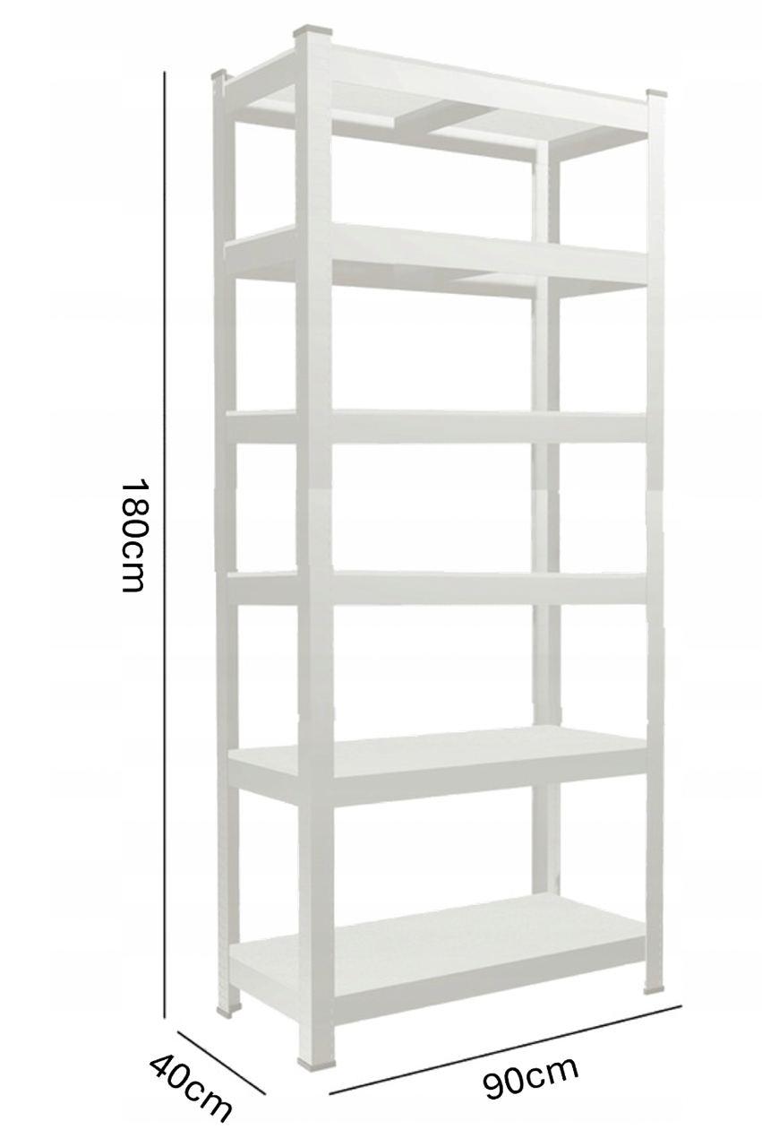 Металевий прямокутний відкритий стелаж на склад, для дому, гаража побутової 180x90x40 6 полиць (сірий), фото 1