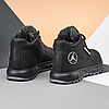 Чоловічі зимові шкіряні черевики, кросівки з натуральної шкіри чорні на хутрі для чоловіків на зиму, розмір 40 41 42 43 44 45, фото 6