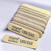 Міні пилочки овальні 180/240 грит 25 шт для нігтів TINAFOX