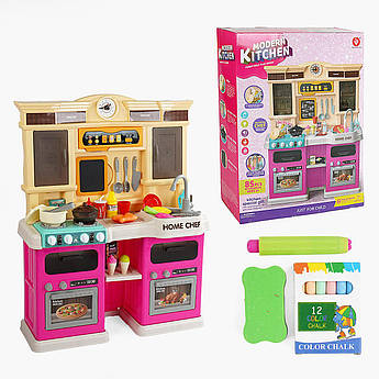 Дитяча велика інтерактивна кухня 922-163 подавання води парогенератор світло-звук 85 предметів