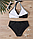 Жіночий роздільний купальник чорно-білий із зав'язками на шиї., фото 4