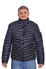 Куртка чоловіча демісезонна Stone Island 24-S3856 темно-синя, фото 3