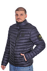 Куртка чоловіча демісезонна Stone Island 24-S3856 темно-синя, фото 4