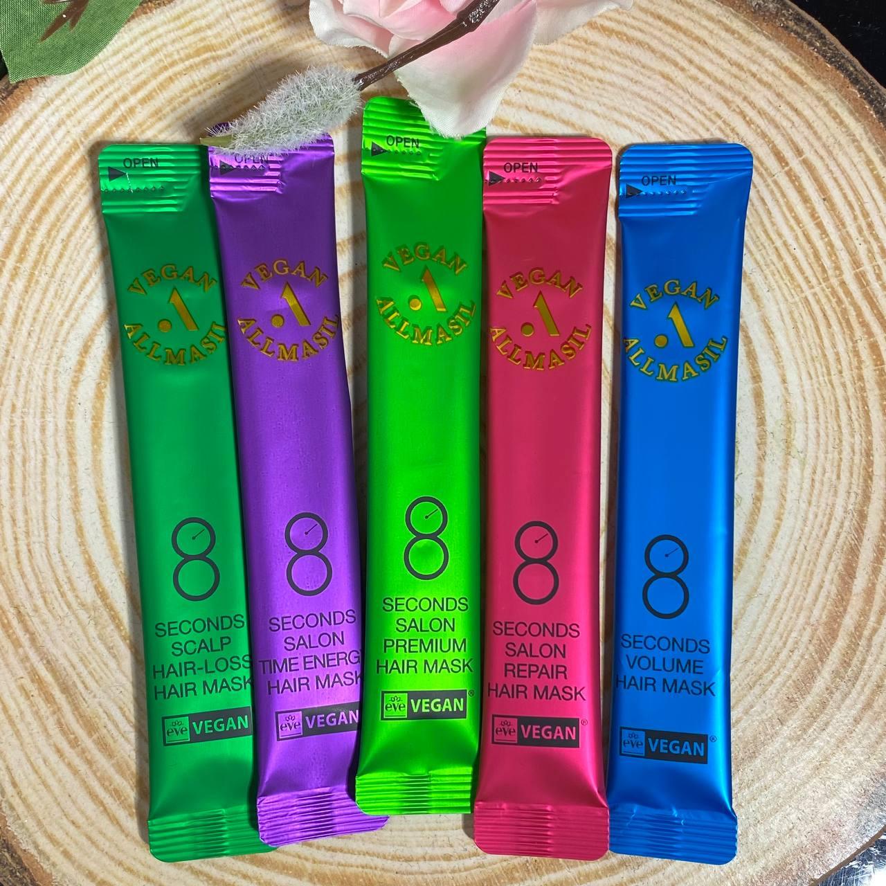 Маска для волосся 8 секунд Vegan All Masil Hair Mask 8 seconds 8 мл, фото 1