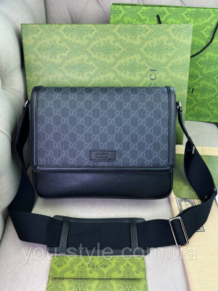 Месенджер сірий Gucci With Tag c836