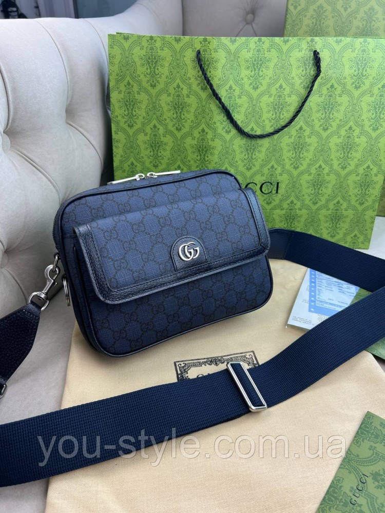 Крос-боді сiра Gucci Ophidia GG Blue c843