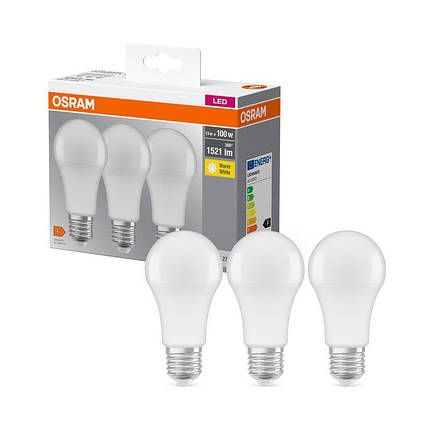 Світлодіодна лампочка led OSRAM LED E27 13 Вт 2700К 3 шт. N, фото 1