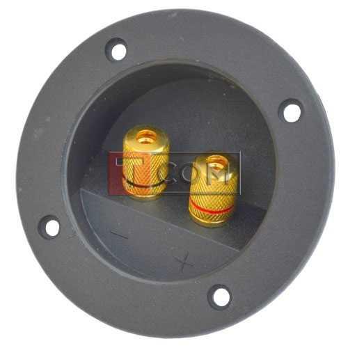 Термінал на 2 гнізда "Banan" металевий gold, круглий Ø83мм