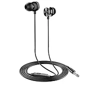 Навушники HOCO M96, провідні, вакуумні, з мікрофоном, 1.2м, чорні (M 96)