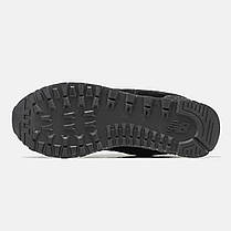 Зимові чоловічі кросівки New Balance 574 all Black Winter fur кросівки Нью Баланс 574 чорні замшеві хутро, фото 6