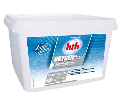 Багатофункціональні таблетки активного кисню 3-1 HTH Oxygen (200 гр), 3.2 кг
