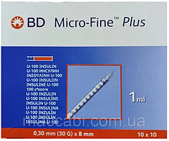 Шприц BD Micro-Fine plus 1 мл (30G) 0,3x8 мм