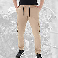 Тактические штаны Джоггеры (46-56р) Койот Хлопок Карго спортивные шесть карманов