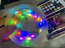 LED стрічка RGB 5050 5м з Bluetooth, керування через телефон або пульт USB 5.5V, фото 5