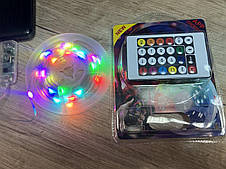 LED стрічка RGB 5050 5м з Bluetooth, керування через телефон або пульт USB 5.5V, фото 4