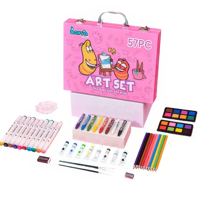 Кольорові олівці для малювання (Рожевий) Art Set, 57pc, фото 1