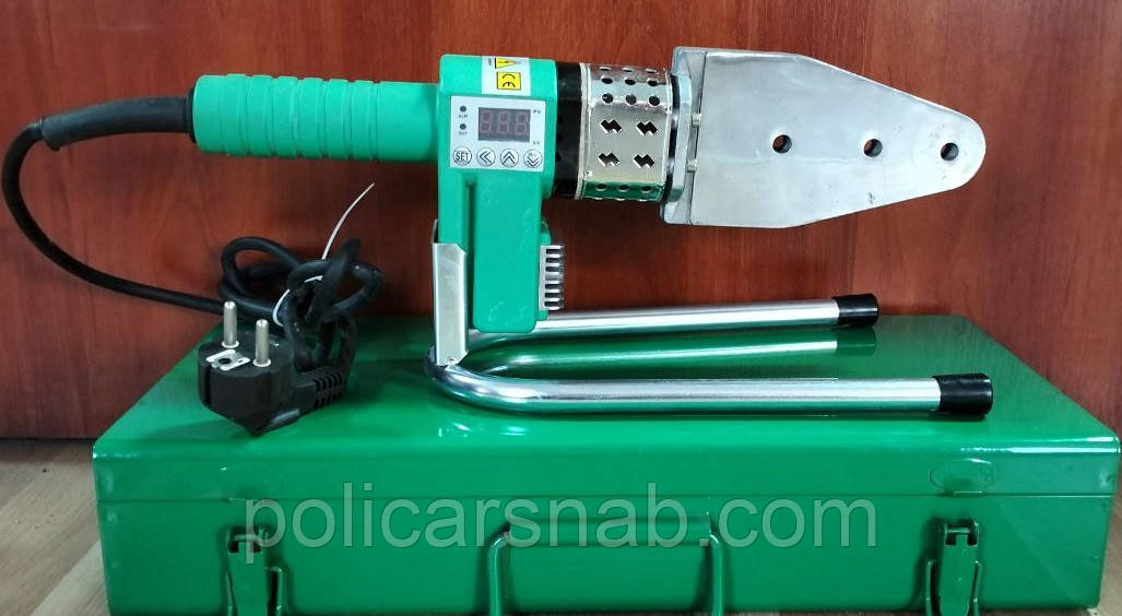 Паяльник для поліпропіленових труб GROSS PIPE 825 C 1000W 220V Апарат для зварювання та пайки PPR прохід ДУ20-63мм сталевий кейс, фото 1