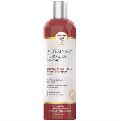 Veterinary Formula Advanced Oatmeal & Tea Tree Oil Shampoo ВЕТЕРИНАРНА ФОРМУЛА ЗВОЛОЖУВАЛЬНИЙ лікувальний шампунь для собак, антиб