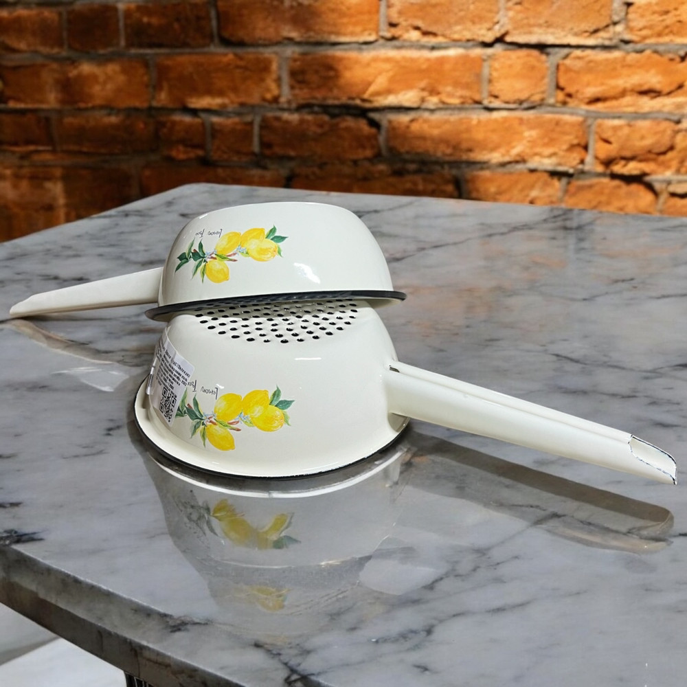 Друшляк емальований Лимонне дерево молочне 1л 1407/2 Idilia, фото 1