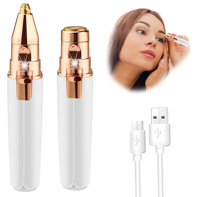 Жіночий тример 2в1 для обличчя та брів, фото 1