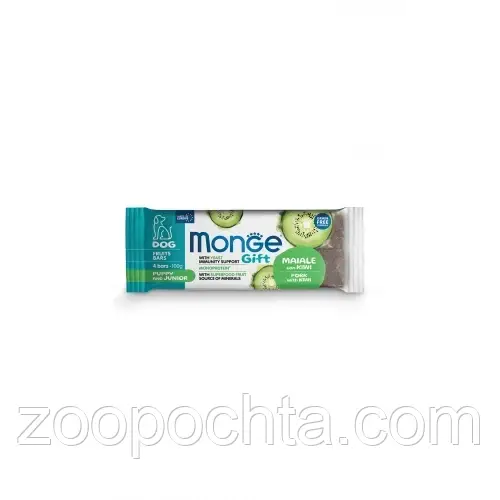 Ласощі для цуценят Monge (Монж) Gift Dog Puppy and Junior свинина з ківі 100 гр, фото 1