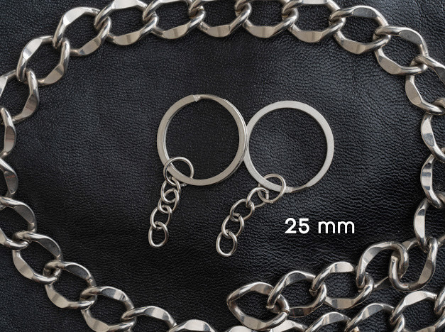 Кільце пласке з ланцюжком. 25мм, фото 1